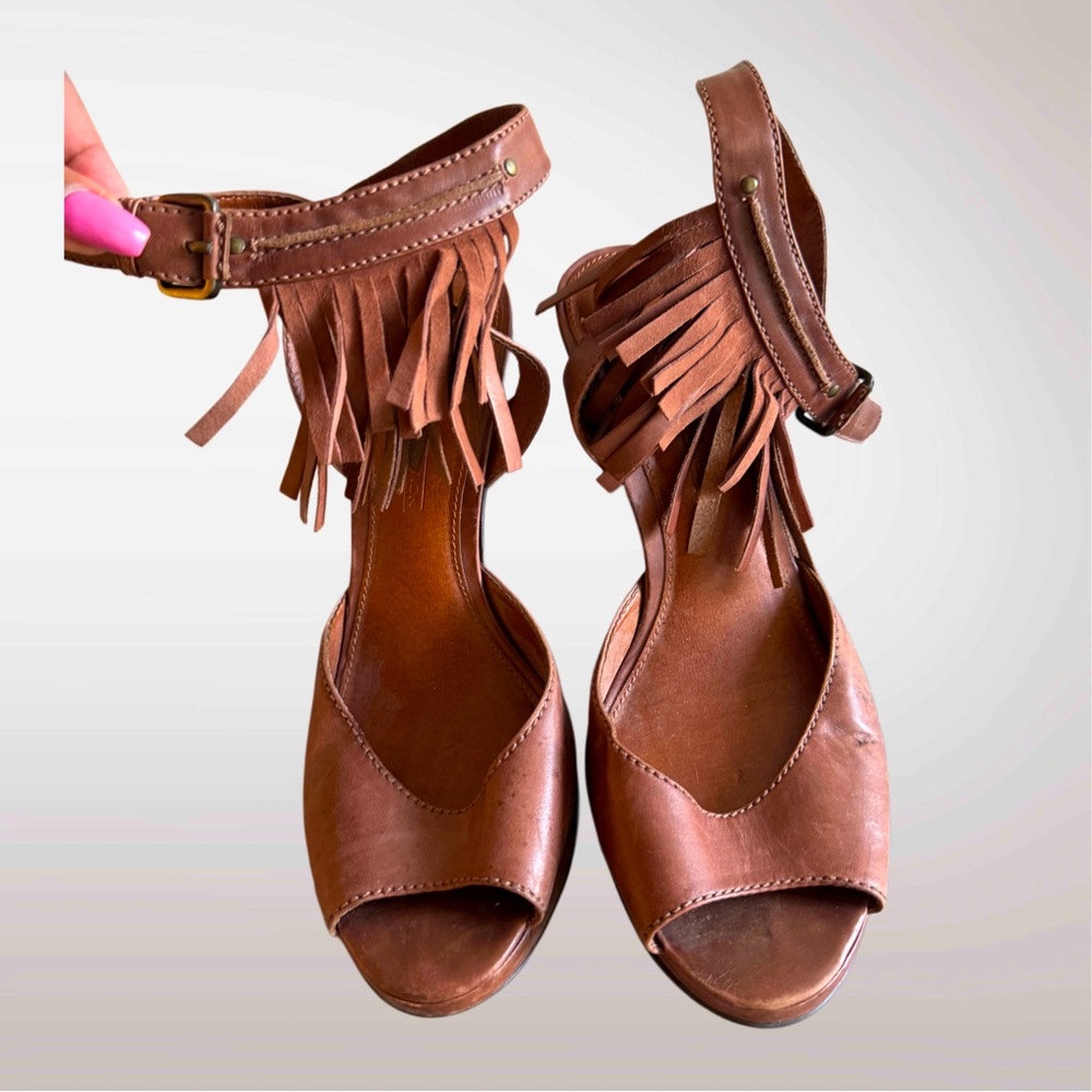 Vintage French Connection Fringe Sandals